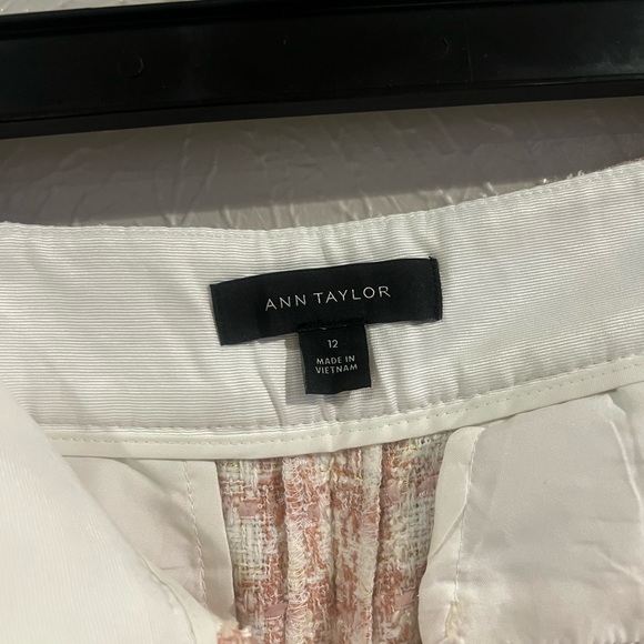 Ann Taylor Pink Plaid High Waist tweed shorts - Picture 4 of 7